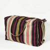 Striped Recycled Textile Zip Tote Bag - 075404 - GREEN - Uneeka