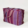 Striped Recycled Textile Zip Tote Bag - 075404 - PURPLE - Uneeka