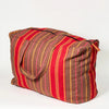 Striped Recycled Textile Zip Tote Bag - 075404 - RED - Uneeka