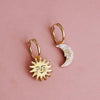 Sun & Moon Gold Hoops - R1101E/19 - Uneeka