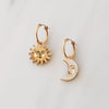 Sun & Moon Gold Hoops - R1101E/19 - Uneeka