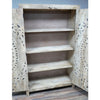 Tall Mango Wood Carved Circle Cut Out Cabinet - 10186 - Uneeka
