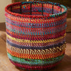 Tall Recycled Fabric Covered Basket - BSK22 - Uneeka