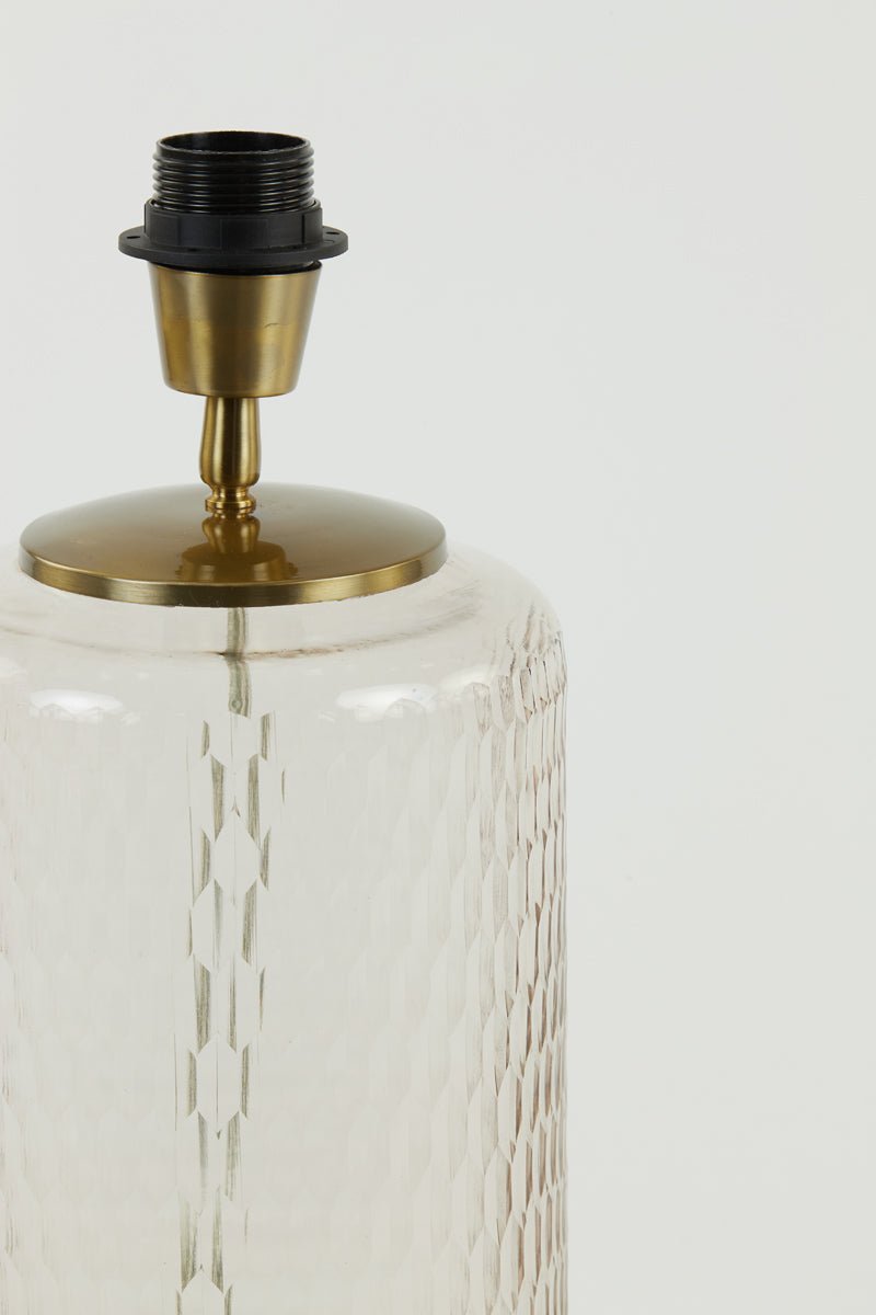 Tall Textured Glass Lamp Base in Light Pink - 8303495 - Uneeka
