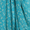 Teal Floral Print Scarf With Fringe Trim - 52903 - Uneeka