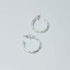 Textured C Shape Simple Earrings - CE - 19073 - SL - Uneeka