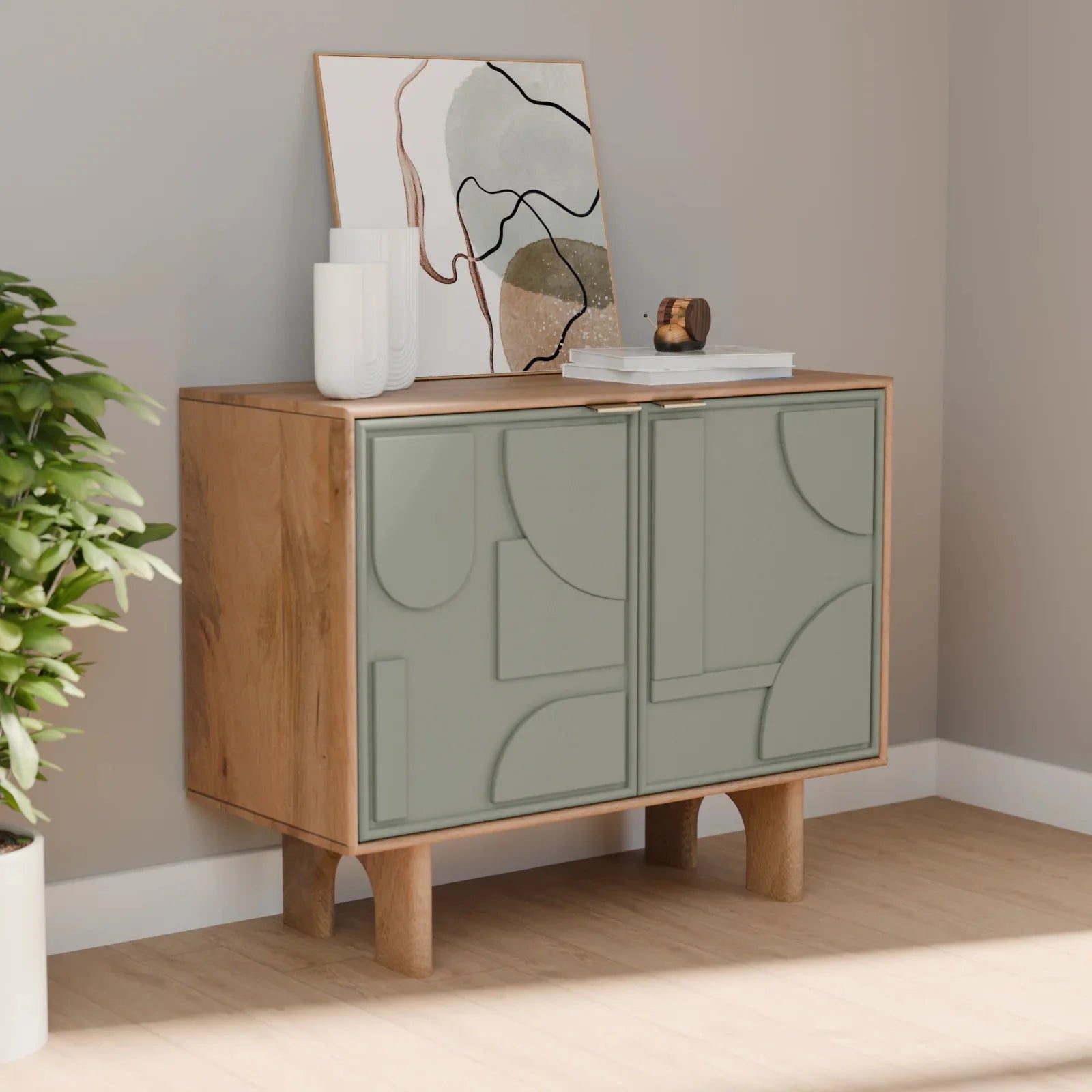 Two Door Abstract Sideboard Cabinet - TRCB00012A - Uneeka