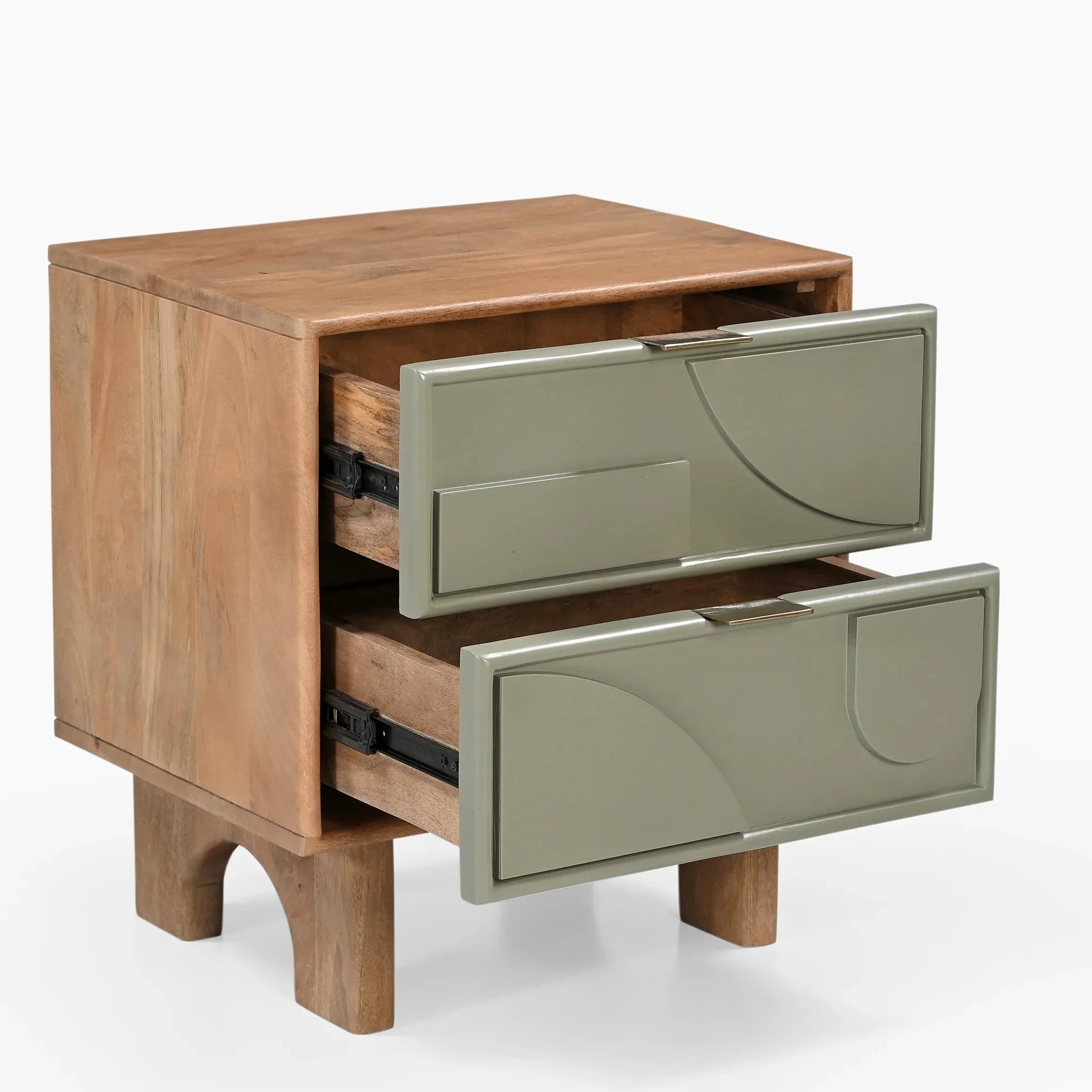 Two Drawer Abstract Side Table - TRST00018A - Uneeka
