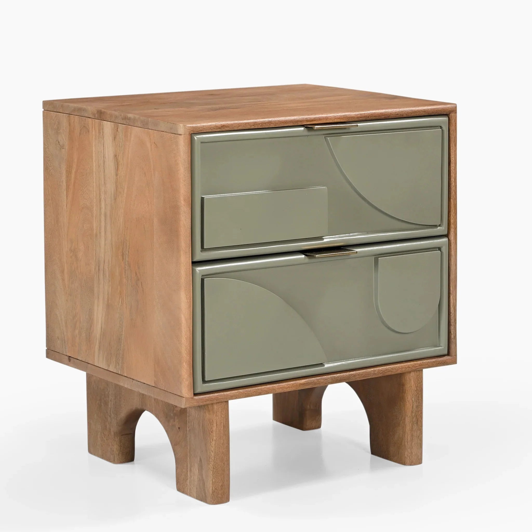 Two Drawer Abstract Side Table - TRST00018A - Uneeka