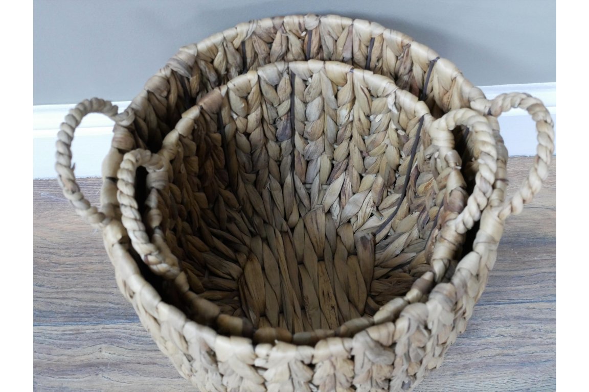 Two Handle Natural Woven Basket / Planter - 8516 - Uneeka