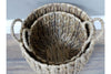 Two Handle Natural Woven Basket / Planter - 8516 - Uneeka