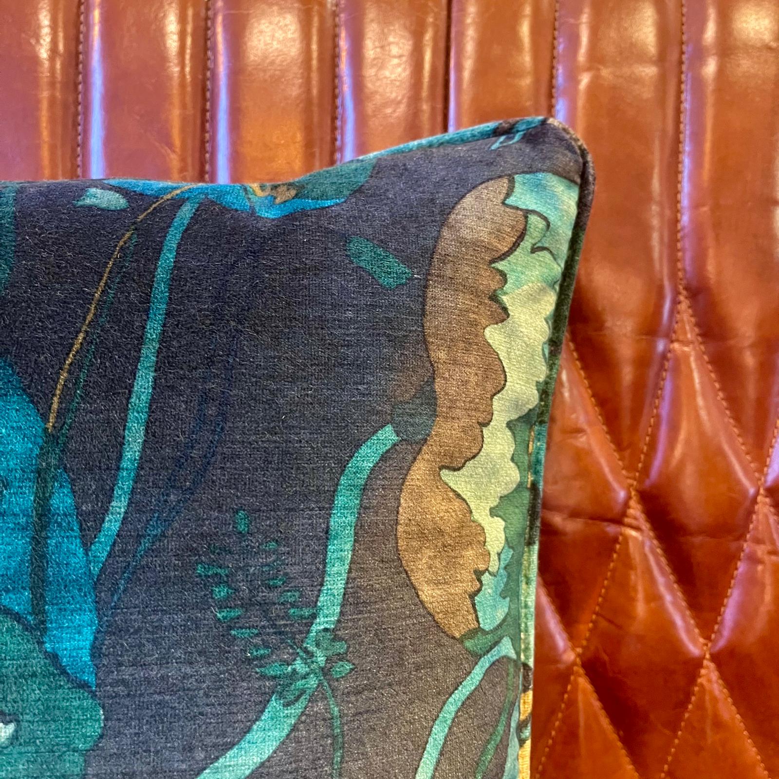 Velvet Botanical Print Scatter Cushion - SCATTER CUSHIONS - BOTANICAL - Uneeka