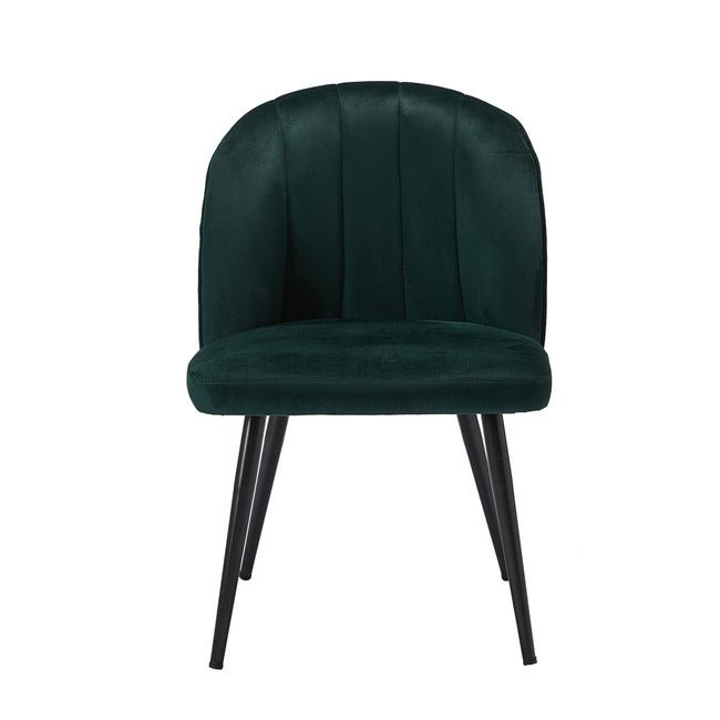 Velvet Scalloped Back Dining Chair - ORLAGREEN - Uneeka