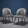 Velvet Scalloped Back Dining Chair - ORLAGREY - Uneeka