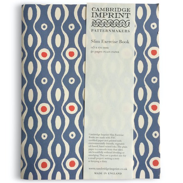 Wavy Style Red Dot Plain Paper Slim Exercise Book - EXB PER cornflower - Uneeka