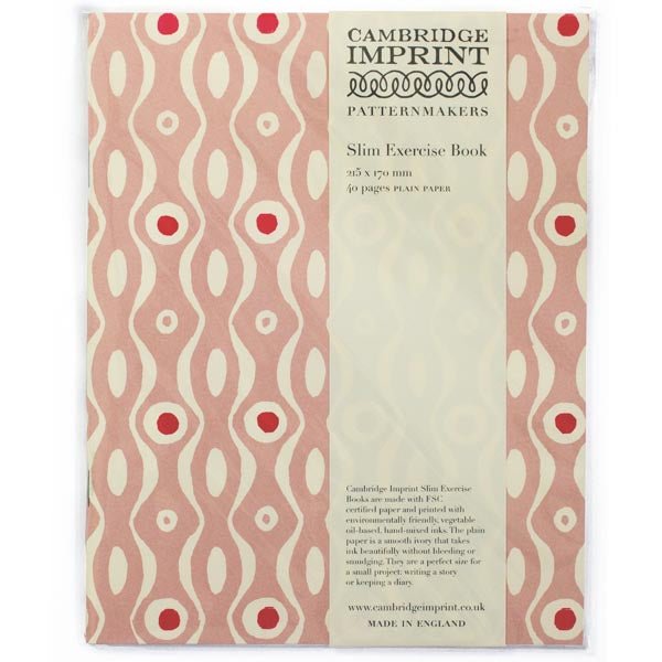 Wavy Style Red Dot Plain Paper Slim Exercise Book - EXB PER pink - Uneeka