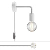 White Curved Wall Lamp With Plug - APM4FC2LVBOEXVBOINBRC01 - Uneeka