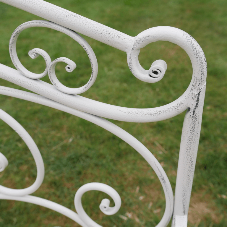 White Metal Outdoor Bench - 7386 - Uneeka