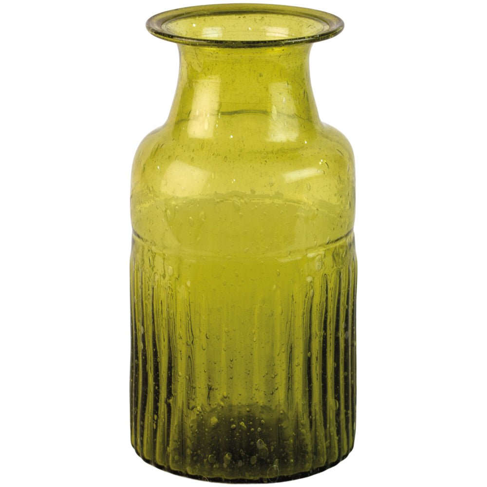 Wide Neck Jade Recycled Glass Vase - MK21270 - Uneeka