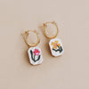Wildflower Charm Gold Hoops - G2409012H - Uneeka