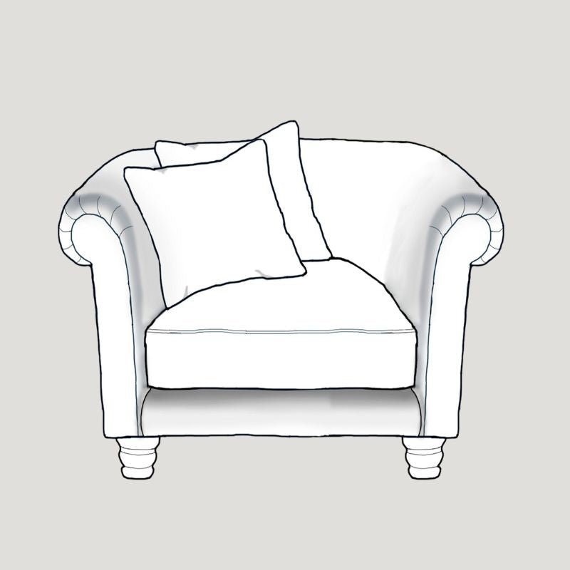 Windsor Upholstered Fabric Cuddle Armchair - Made To Order - J Brown Chamonix - 293 Linen - WIN1 - Uneeka